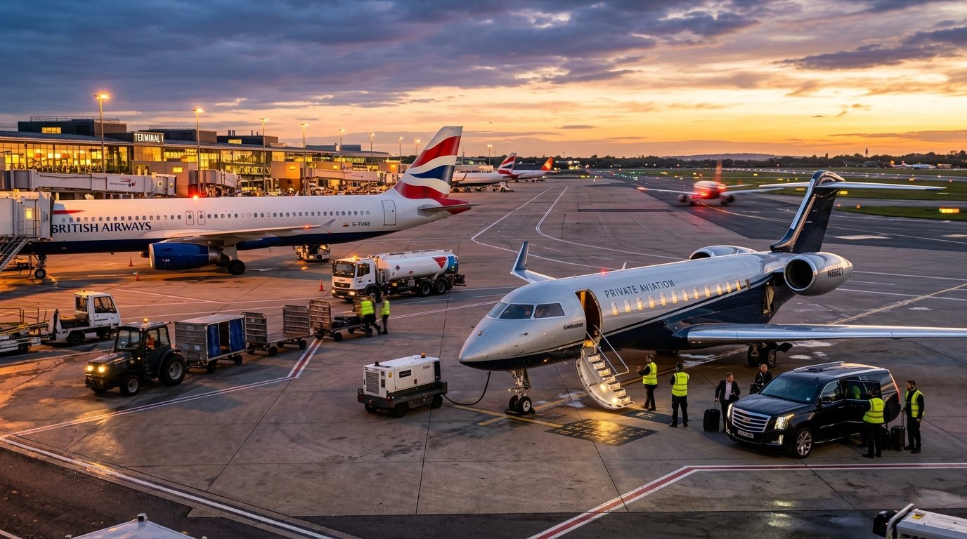 Executive Private Jet & Commercial Aircraft Tarmac Ground Handling